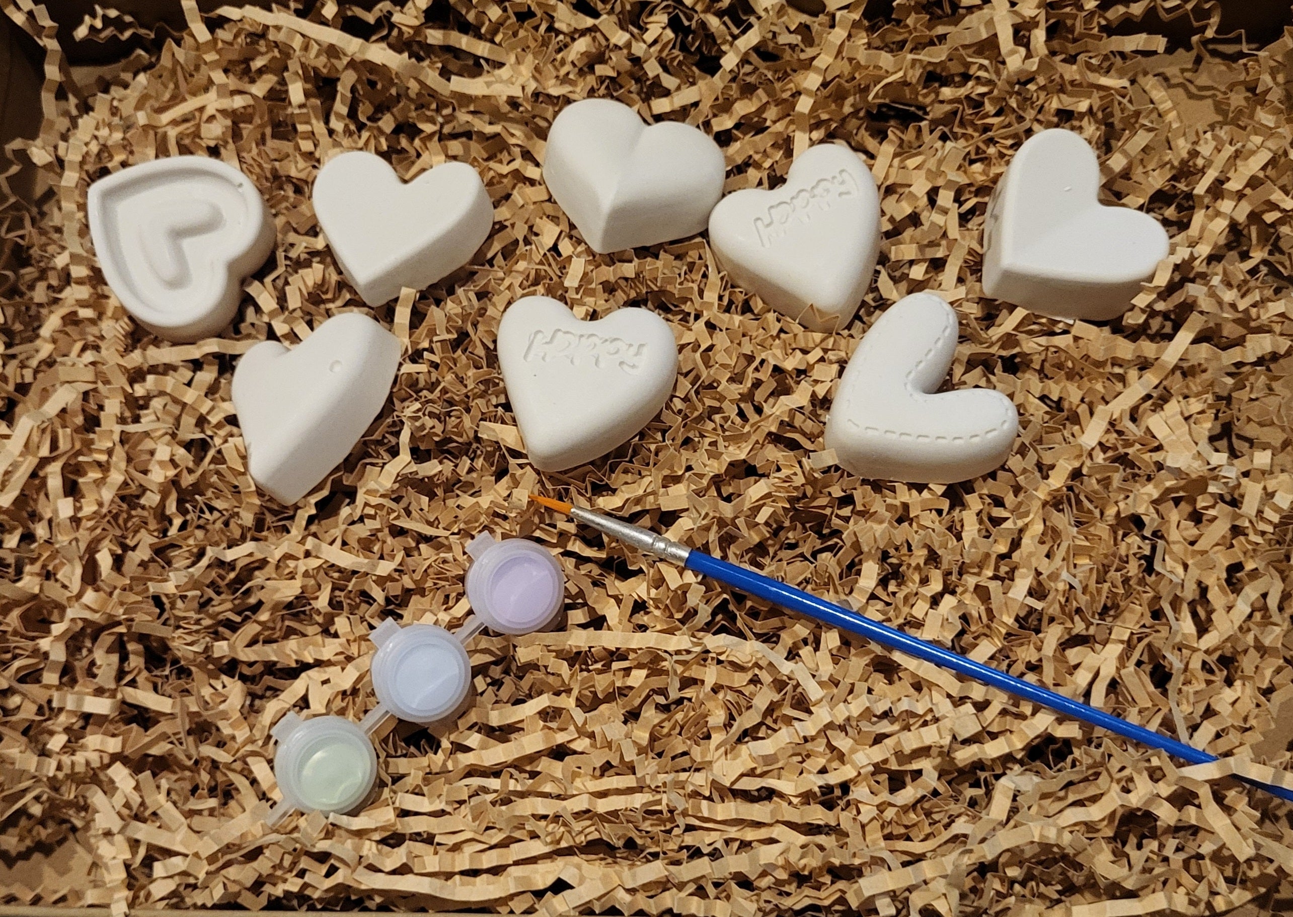 Kit figurines petit coeur à peindre